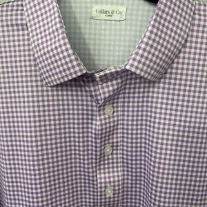 Collars & Co. Lavender Checkered Polo Shirt